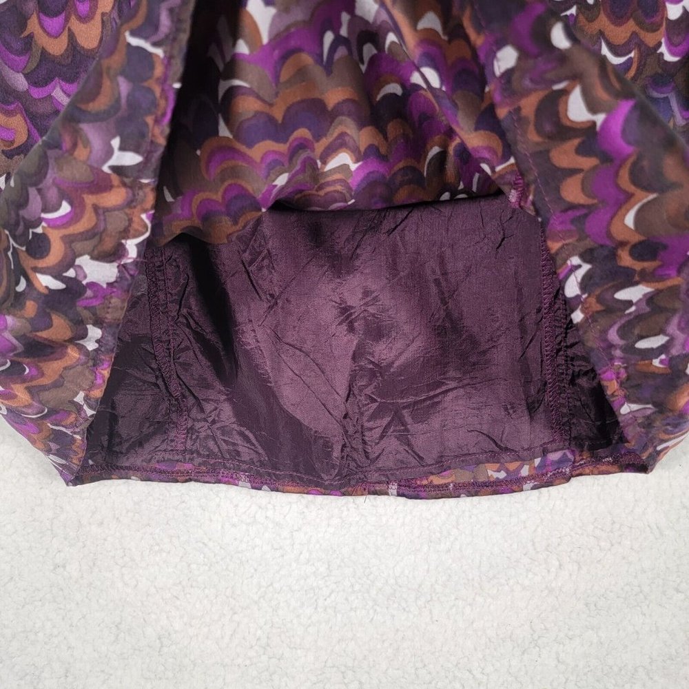 Nanette Lepore Purple Silk Multicolor Polka Dot Key Hole Abstract Style Shift - Picture 5 of 12